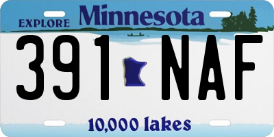 MN license plate 391NAF