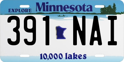 MN license plate 391NAI