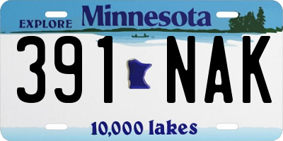 MN license plate 391NAK