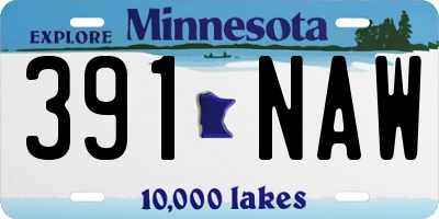 MN license plate 391NAW