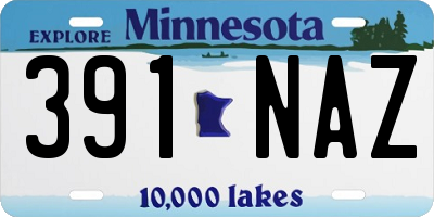 MN license plate 391NAZ