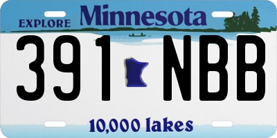 MN license plate 391NBB