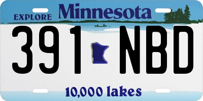 MN license plate 391NBD