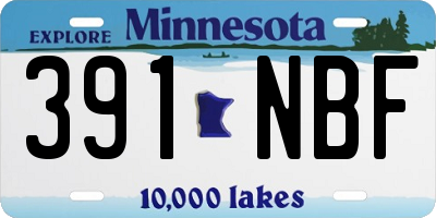 MN license plate 391NBF