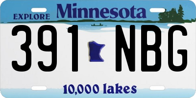 MN license plate 391NBG
