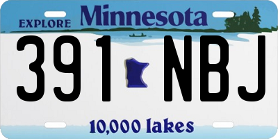 MN license plate 391NBJ