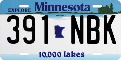 MN license plate 391NBK
