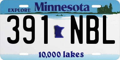 MN license plate 391NBL