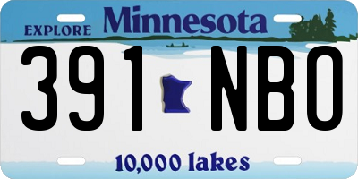 MN license plate 391NBO