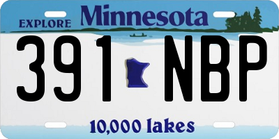 MN license plate 391NBP