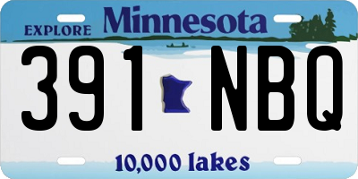 MN license plate 391NBQ