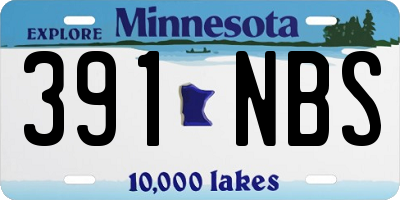 MN license plate 391NBS