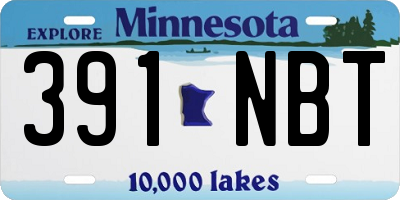 MN license plate 391NBT