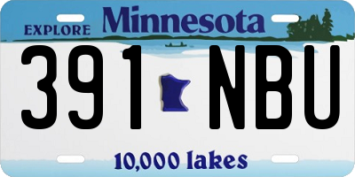 MN license plate 391NBU