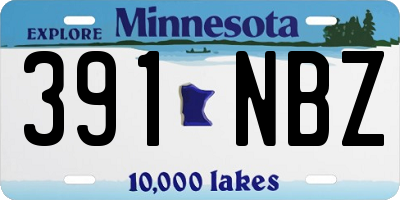 MN license plate 391NBZ