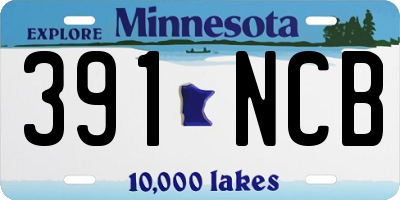 MN license plate 391NCB