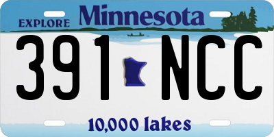 MN license plate 391NCC