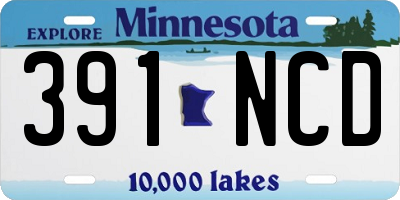 MN license plate 391NCD