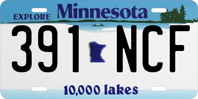 MN license plate 391NCF