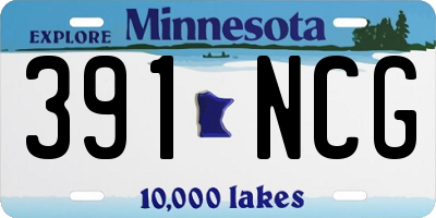 MN license plate 391NCG