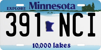 MN license plate 391NCI