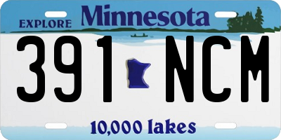 MN license plate 391NCM