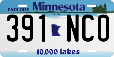 MN license plate 391NCO