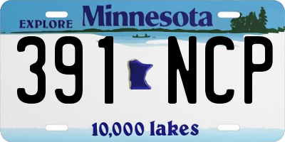 MN license plate 391NCP