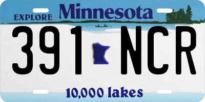 MN license plate 391NCR
