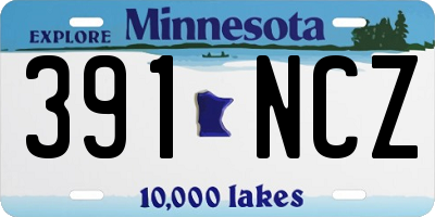 MN license plate 391NCZ