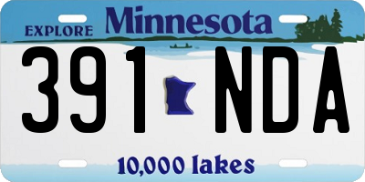 MN license plate 391NDA