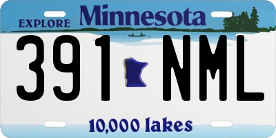 MN license plate 391NML
