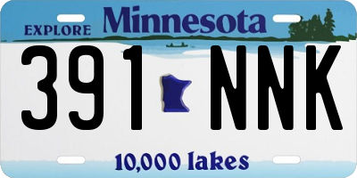 MN license plate 391NNK