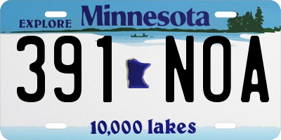 MN license plate 391NOA
