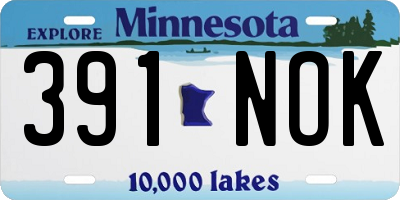 MN license plate 391NOK