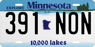 MN license plate 391NON