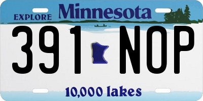 MN license plate 391NOP