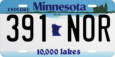 MN license plate 391NOR
