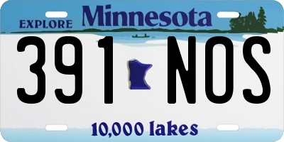 MN license plate 391NOS