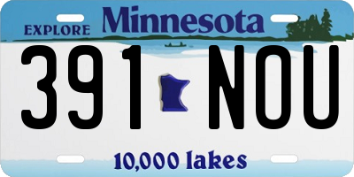 MN license plate 391NOU