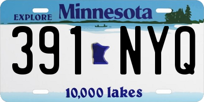 MN license plate 391NYQ