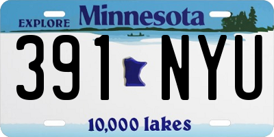 MN license plate 391NYU
