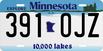 MN license plate 391OJZ
