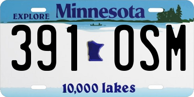 MN license plate 391OSM