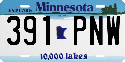 MN license plate 391PNW
