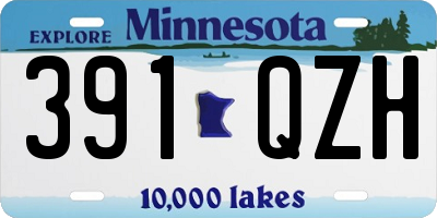 MN license plate 391QZH