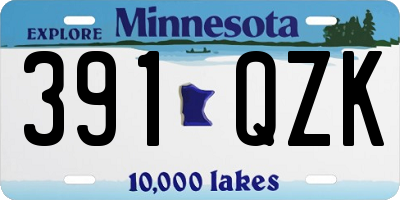 MN license plate 391QZK