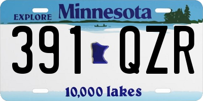 MN license plate 391QZR