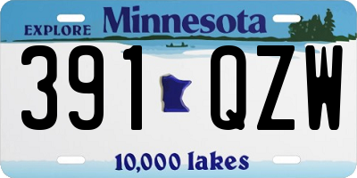 MN license plate 391QZW