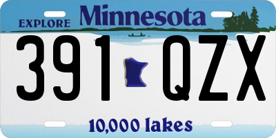 MN license plate 391QZX